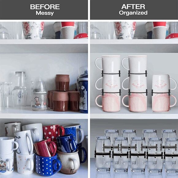 Black Coffee Cup Storage Rack - 6 Pc.- NIP - Picture 3 of 7